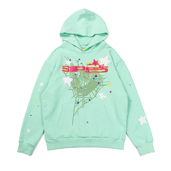 Sp5der Stars Hoodie - Mint Green