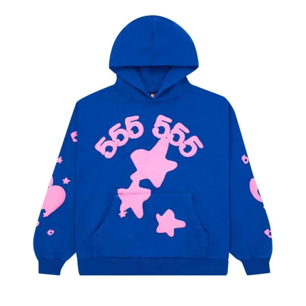 Sp5der 555555 Stars Hoodie -Blue