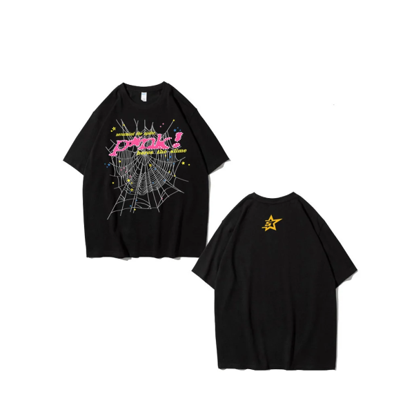 Sp5der Star T-Shirt - Black/Pink